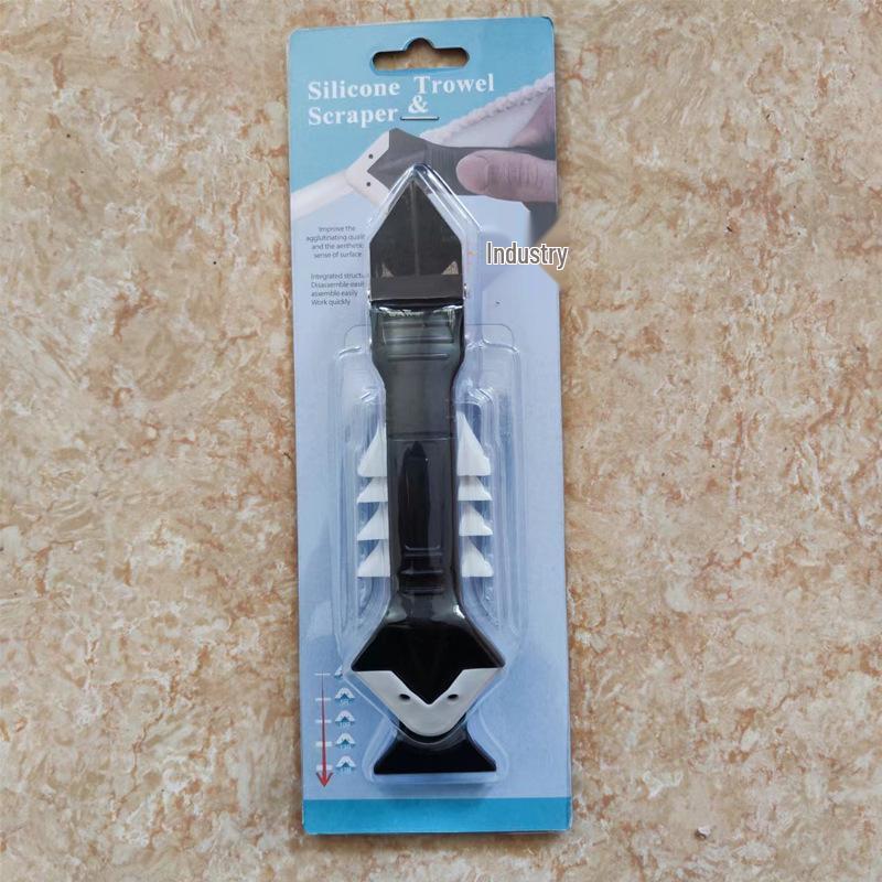 Metal Head Multi-Functional Scraper: 3-in-1 Corner Scraper, Glass Sealant Smoother, Grout Repair, and Trimming Tool.