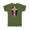 Dominican Republic Flag Skull National Colors T Shirt