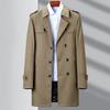Spring and Autumn Men's Windbreaker Mid-length Business Casual Loose Large Size Middle-aged Dad Wear Thin Jacket
