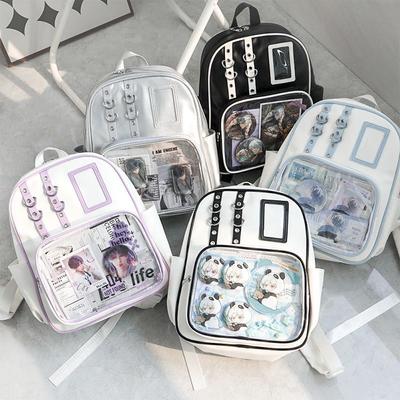 Y2K Cute Mini Backpack Women Kawaii Ita Bags Sweet Girl Transparent Rucksack DIY Personality Display Knapsack Lolita Shoulder Bag