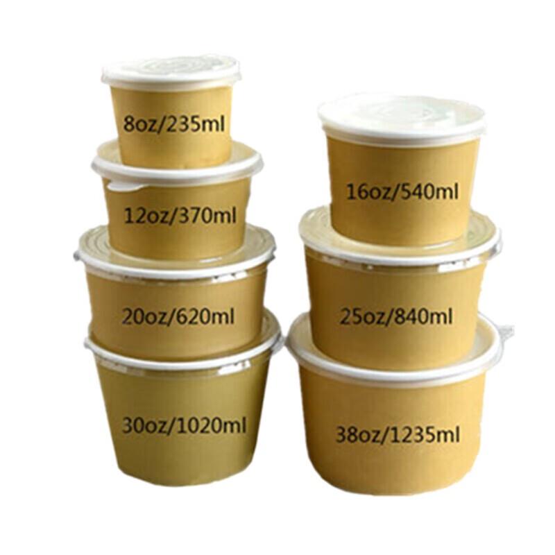 Homeglen Disposable Kraft Paper Bowls with Lids
