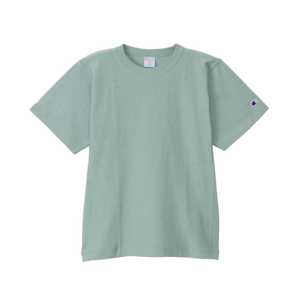 Champion Reverse Short Sleeve Bright Short Crew Men's Weave® T-Shirt, Green, 9.4oz, 100% Cotton, Sleeve, Neck, C3-Z318Z