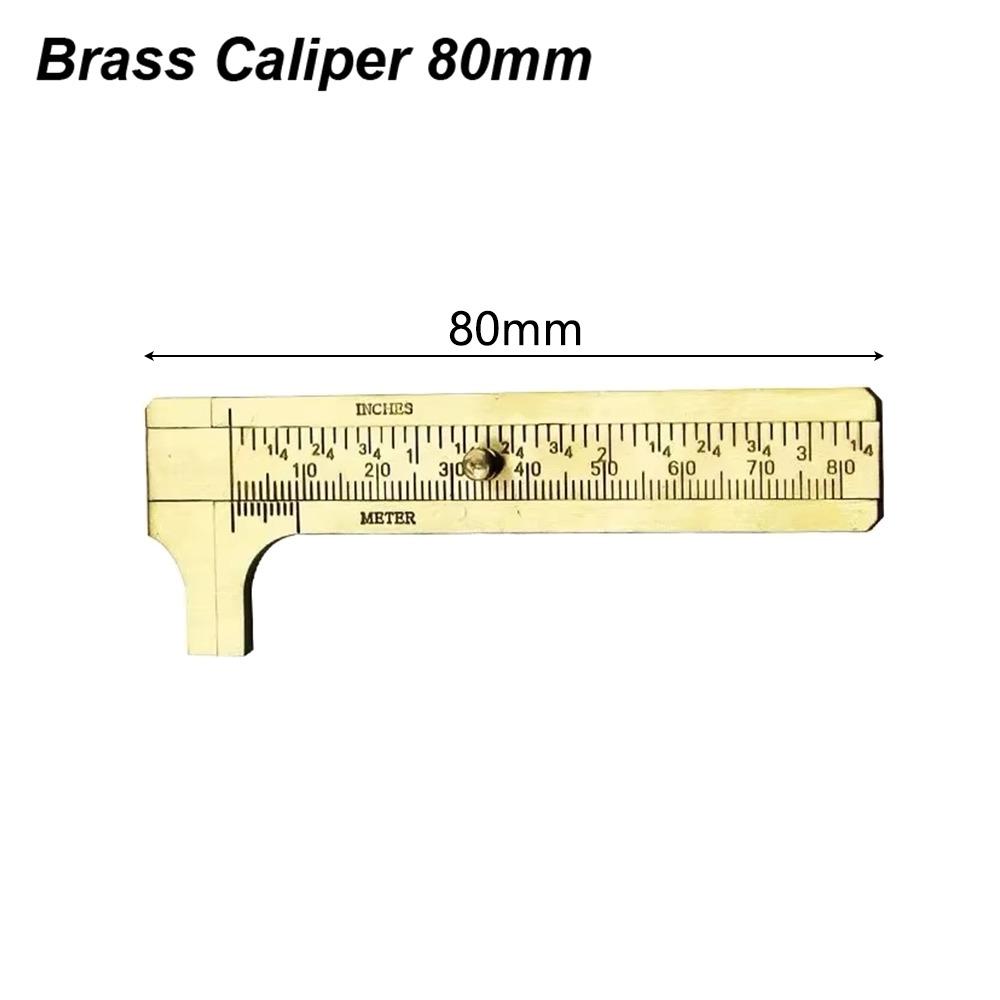 

1Pcs New 80/100mm Brass Vernier Caliper with Metric Imperial Scale Pocket Size Slide Gauge Ruler mm/inch Mini Measuring Tool