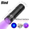 UV Flashlight LED Ultraviolet Torch 365/395nm Mini Ultraviolet Torch Portable Inspection Lamp for Pet Urine Stain Detector