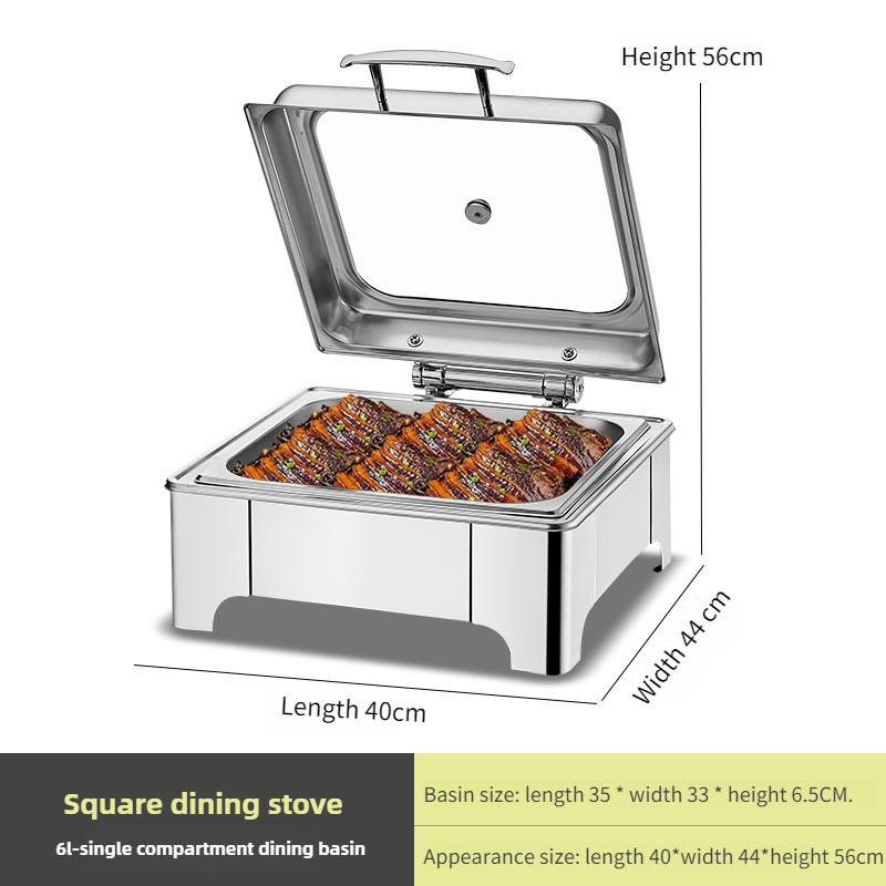 Hydraulic Visual Electric Heating Furnace Hotel Breakfast Thickened Stainless Steel Buffet Furnace Large Capacity Insulated Pot