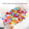 200pcs Flower Shape Two-Hole Sewing Buttons Colorful Plastic Buttons Flower Buttons  For DIY Crafts