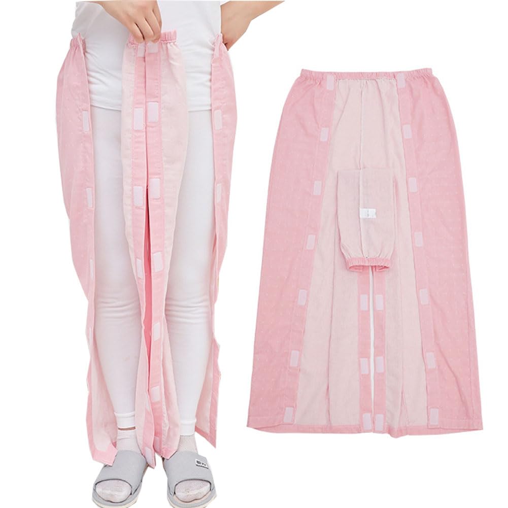 

Защитная пижама больничная эластичная мягкая с полным боковым разрезом легкая для смены подгузника повседневная носка размер [LAROTSUBA] (Только брюки), Послеоперационные брюки, Халат, Брюки на липучках, розовый