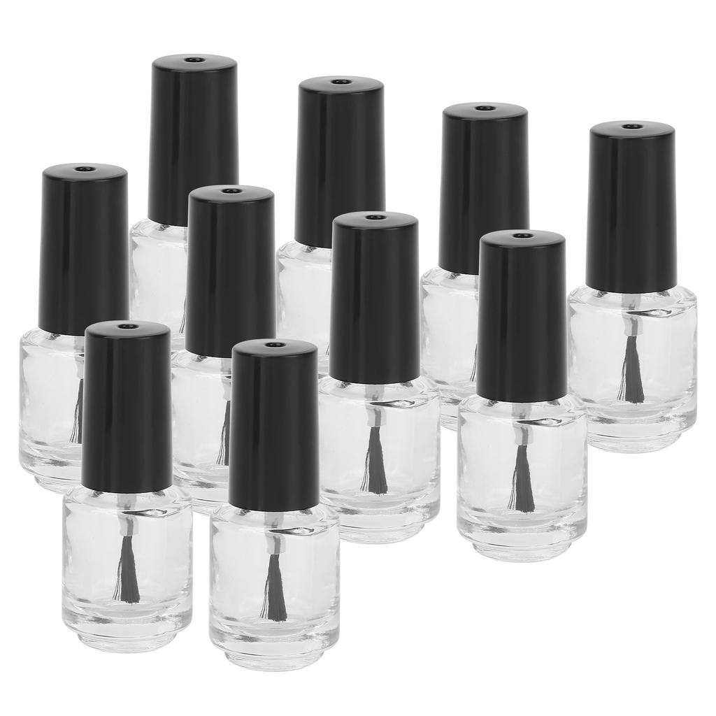 10pcs 5ml Professional Empty Nail Polish Glass Bottle with Brush Cap Funnel Mixing Balls