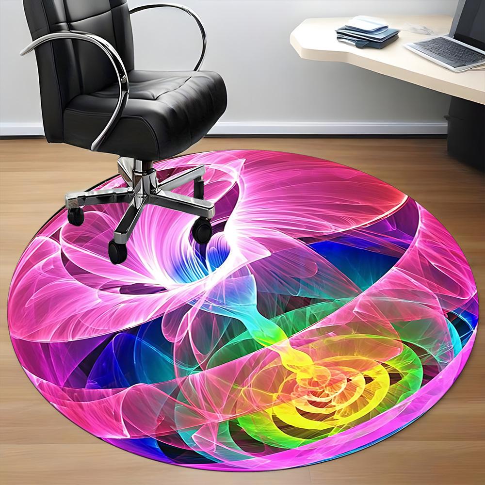 1pc Colorful Sphere Chair Carpet for Office, Soft, Non Slip Polyester Mat, Office, Entryway, Living Room, Bedroom