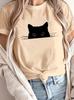 Kawaii Black Cat Graphic Tee Print Short Sleeve T Shirt Clothes Shirt Graphic Clothing Unisexs Top Tee Short Sleeve