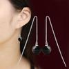 Korean Style Red-Black-Red Corundum Agate Bead Earrings, Multi-Wear Fashion Accessory