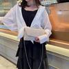 Women's Simple Single Shoulder Bag Versatile Chain Small Square Bag Long Party Solid Color Elegant Hand Bag