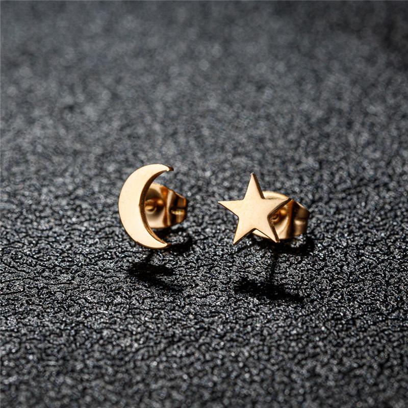 Big Star Earings Punk Stud Earrings Women Minimalist Jewelry Rose Gold Color Stainless Steel Earrings 2024 Piercing Accessories