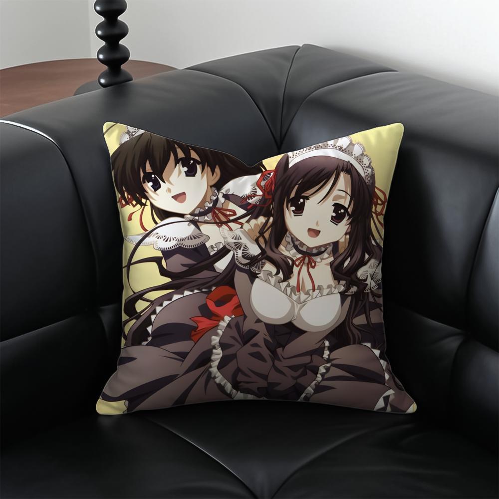 anime drama SSchool DDays Cushion Cover Pillow Case Antidustmite Invisible zipper silky plush cushion