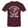 Unisex American 250 Anniversary USA Vintage T Shirt Streetwear Oversized Cotton Crewneck Sleeve Custom Tshirt