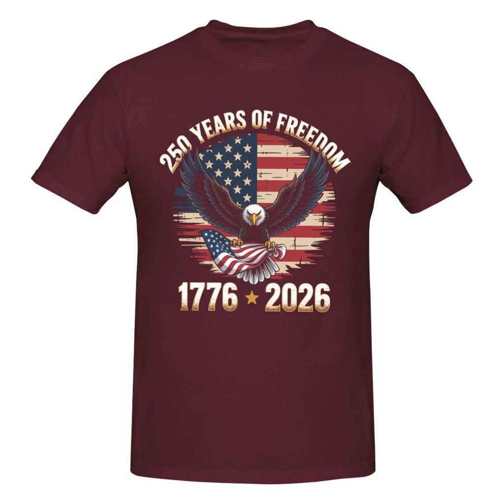Unisex American 250 Anniversary USA Vintage T Shirt Streetwear Oversized Cotton Crewneck Sleeve Custom Tshirt