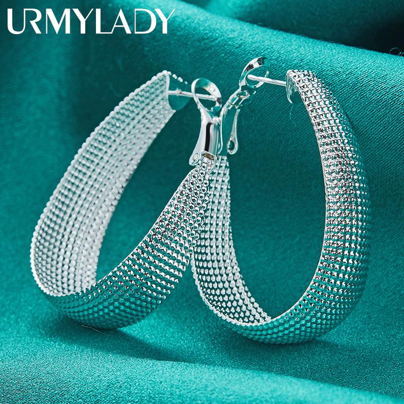 925 Sterling Silver Reticulate Earrings Charm Fine Jewelry