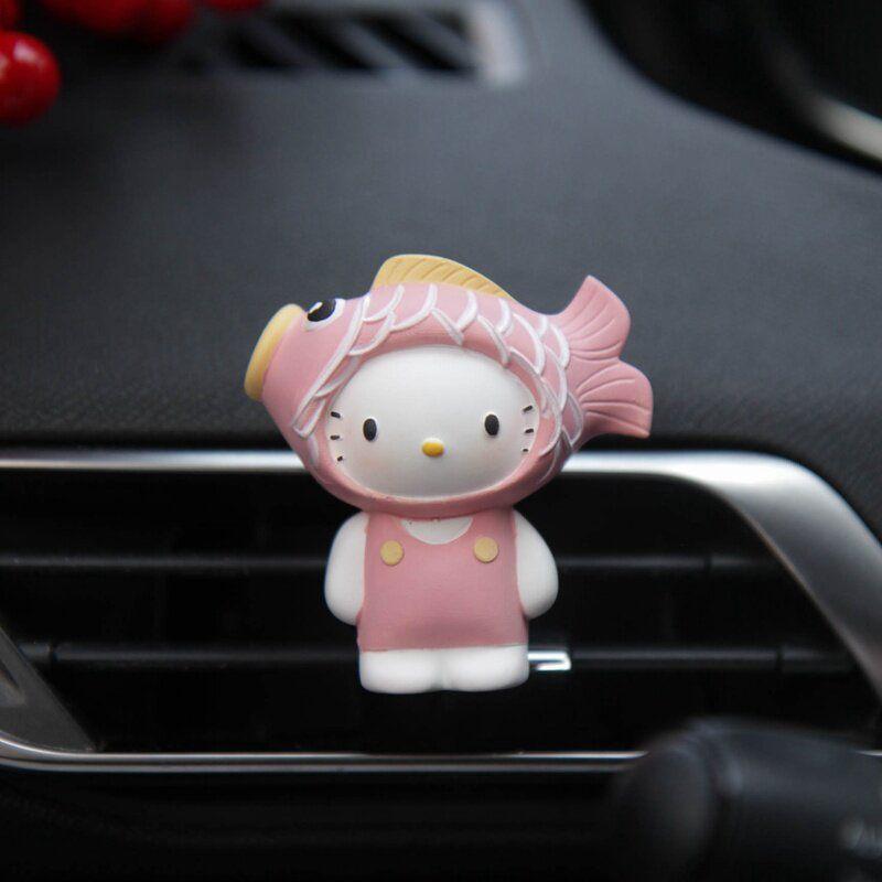 

Car Air Freshener with God of Wealth Kt Koi Design, Creative Car Fragrance Diffuser, Car Vent Decoration Gift Koi Powder