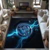 Manchester City Printed Flannel Area Rug Non Slip Soft Polyester Floor Carpet Indoor Decor Mat for Bedroom Living Room Sofa
