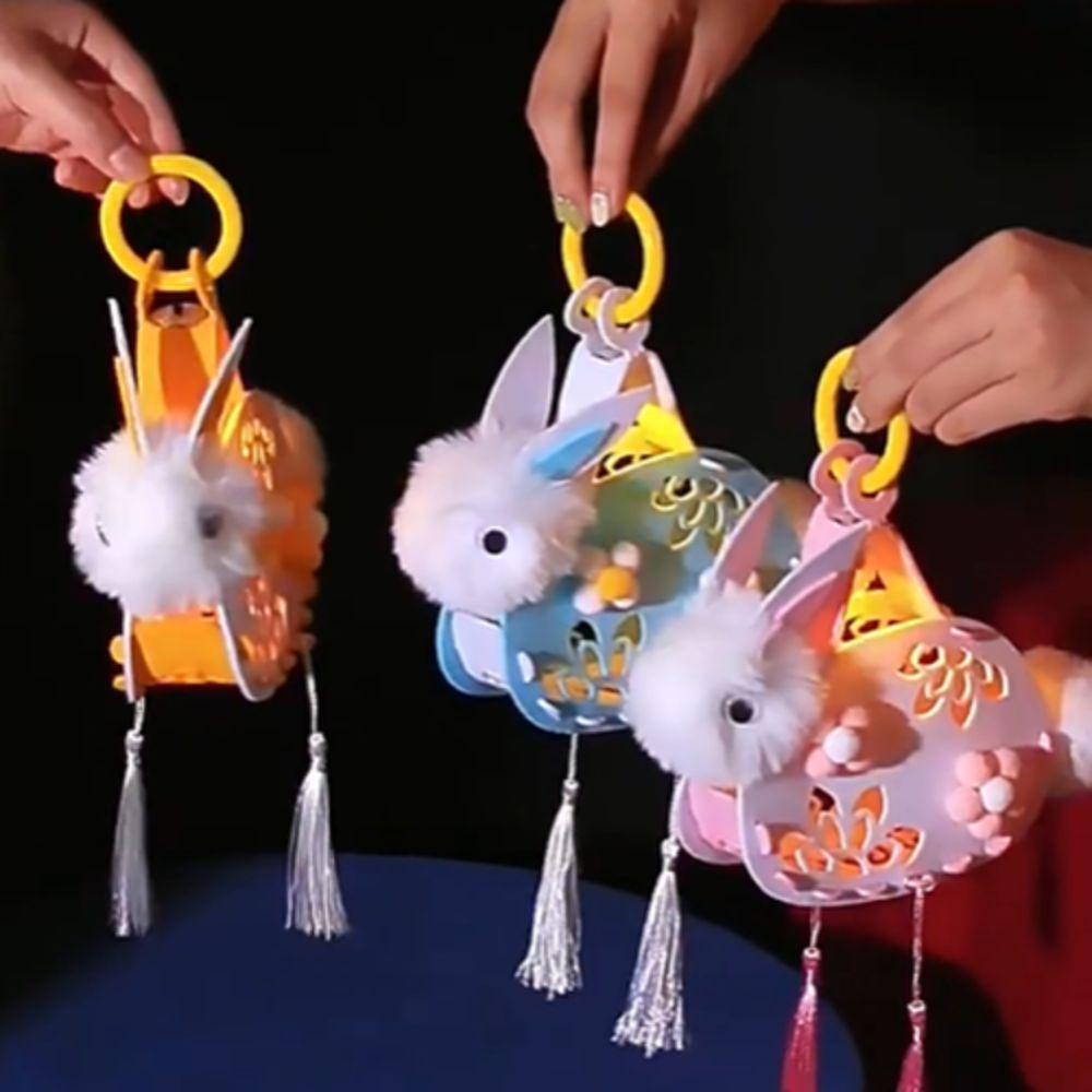 Chinese Style Rabbit Lantern Traditional LED Lantern Toys Cute Luminous Toy Pendant  New Year