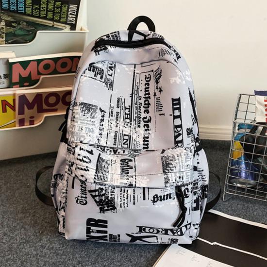 Korean Graffiti Style Backpack for Boys - Large Capacity, Simple Design