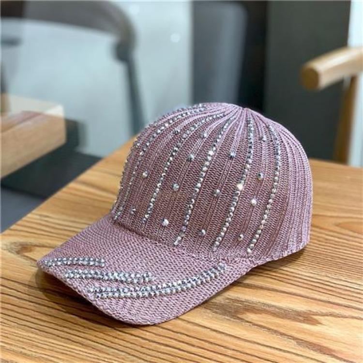 Women's Hat Summer Water Diamond Duck Tongue Hat Hollow Breathable Sunshade Hat Baseball Hat
