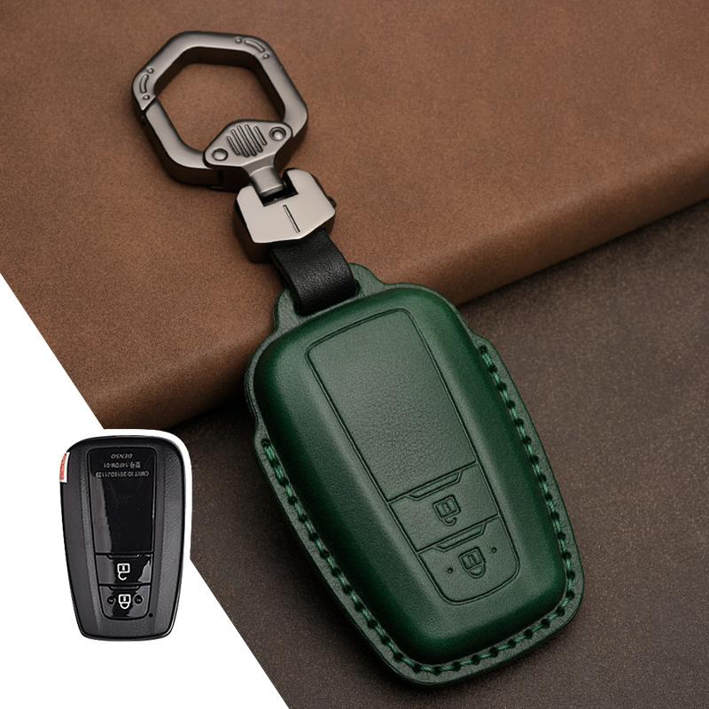 

Leather Key Case Cover Shell For Toyota Camry Corolla FJ Land Cruiser RAV4 Prius Sienna Prado CHR Avalon GT86 Protector Keychain