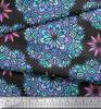 Soimoi Red Japan Crepe Satin Fabric Blue Mandala Printed Fabric 1 metre 42 Inch