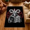 Dark Baphomet Grimoire Pentagram Patterned Rug Durable Stainresistant Easyclean Carpet For Bathroom Kitchen Home Decor Valentine'S Day Gift