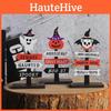 Cute Halloween Wooden Plaque Decoration For Table Pumpkin Skeleton Ghost