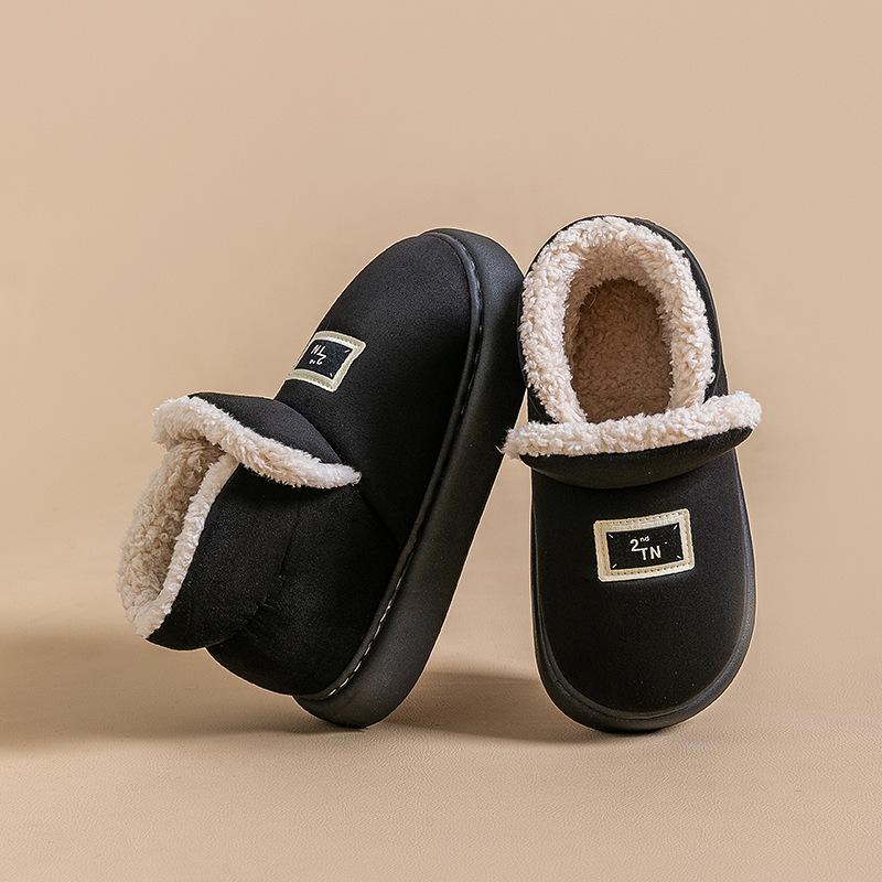 Men's high-top winter warm cotton slippers bag heel thickened couple shoes winter women's hair slippers piled cotton shoes