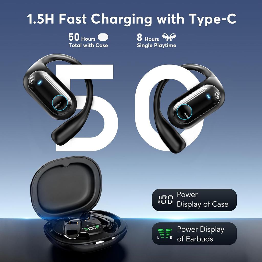 UYUXIO AI Language Translator Wireless Earphone with 144 Online Languages Bt 5.4 OWS Real Time Translation Earbuds for Travel