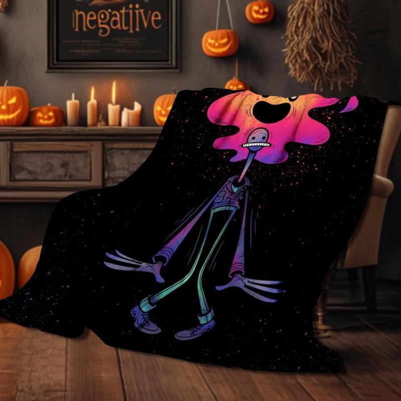 Halloween Print Flannel Blanket Soft Cozy Throw Bed Sofa Plush Fleece 70x100 To 150x200cm