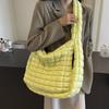 Large Capacity Quilted Shoulder Bags for Women Solid Color Winter Fashion Padded Quilted Hobo Bags