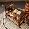 Antique Mobile Sofa Side Table Tea Table Small Push Table Modern Tea Cart Luxury Coffee Table  Balcony Table Rattan Furniture