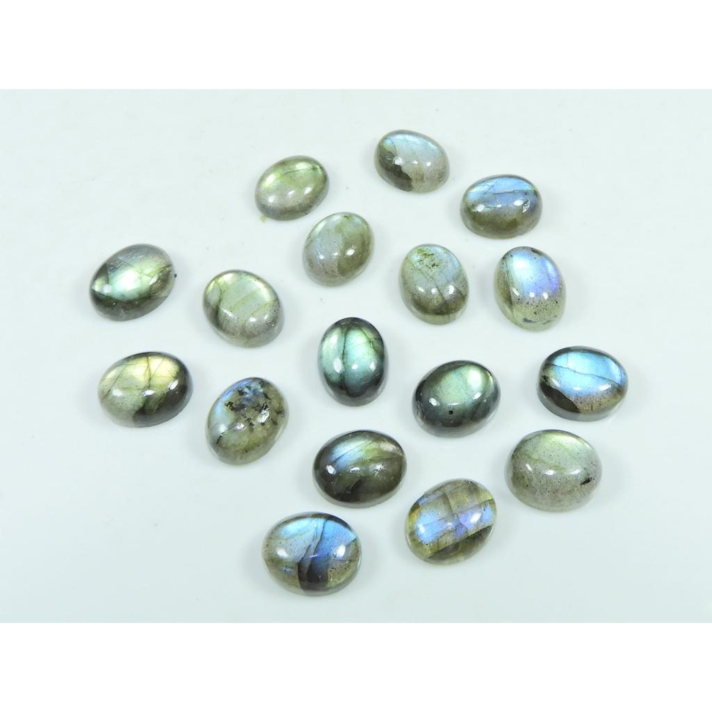 08X10MM Natural Labradorite Oval Cabochon Loose Gemstone 17Pcs Lot 52Cts. C-3095