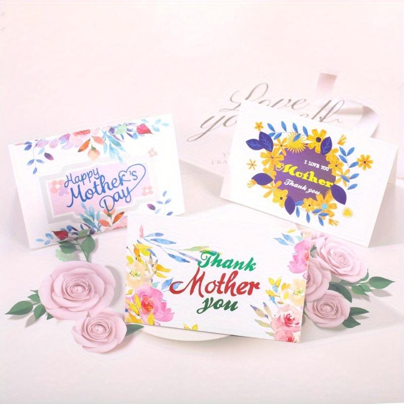 5pcs Creative Mother's Day, Teacher's Day, Thank-You Cards, Blessing Cards, Birthday Thank-You Cards for Fresh Flower Shops