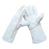 Welding Gloves, Protective Electric Welding Gloves, Soft Leather Short Work Gloves, Wear-Resistant Driver Gloves, 14-Inch Cowhide Gloves, One Size