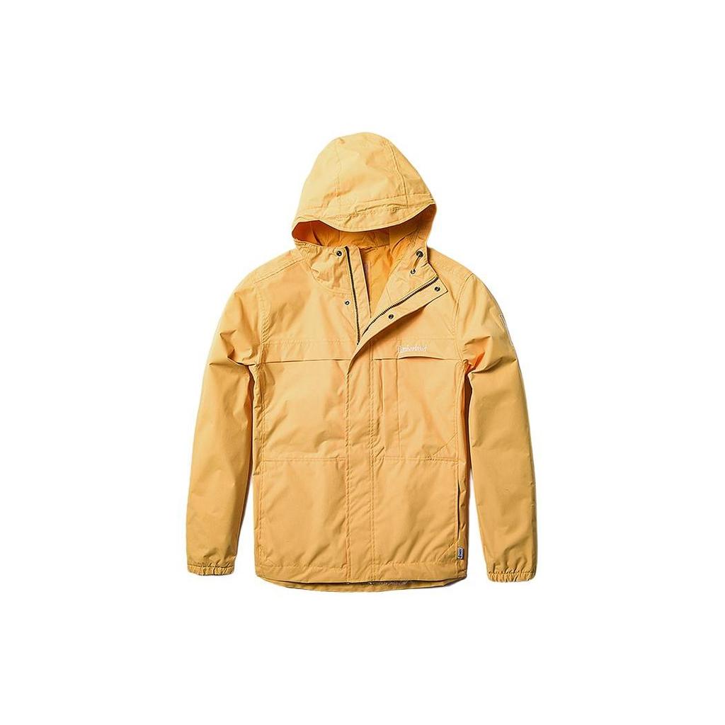 Timberland Solid Color Waterproof Hooded Zip Jacket Men Jackets Mimosa-Yellow A695W-EG4