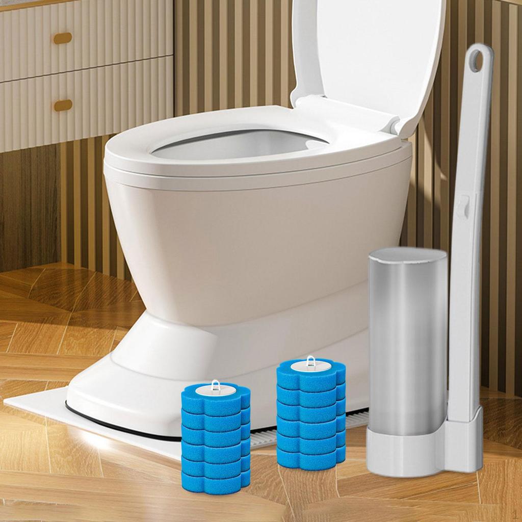 18 Pieces Toilet Brush Heads Scrubber Refill Pads Sponge Bowl Cleaner Replacements Hygienic