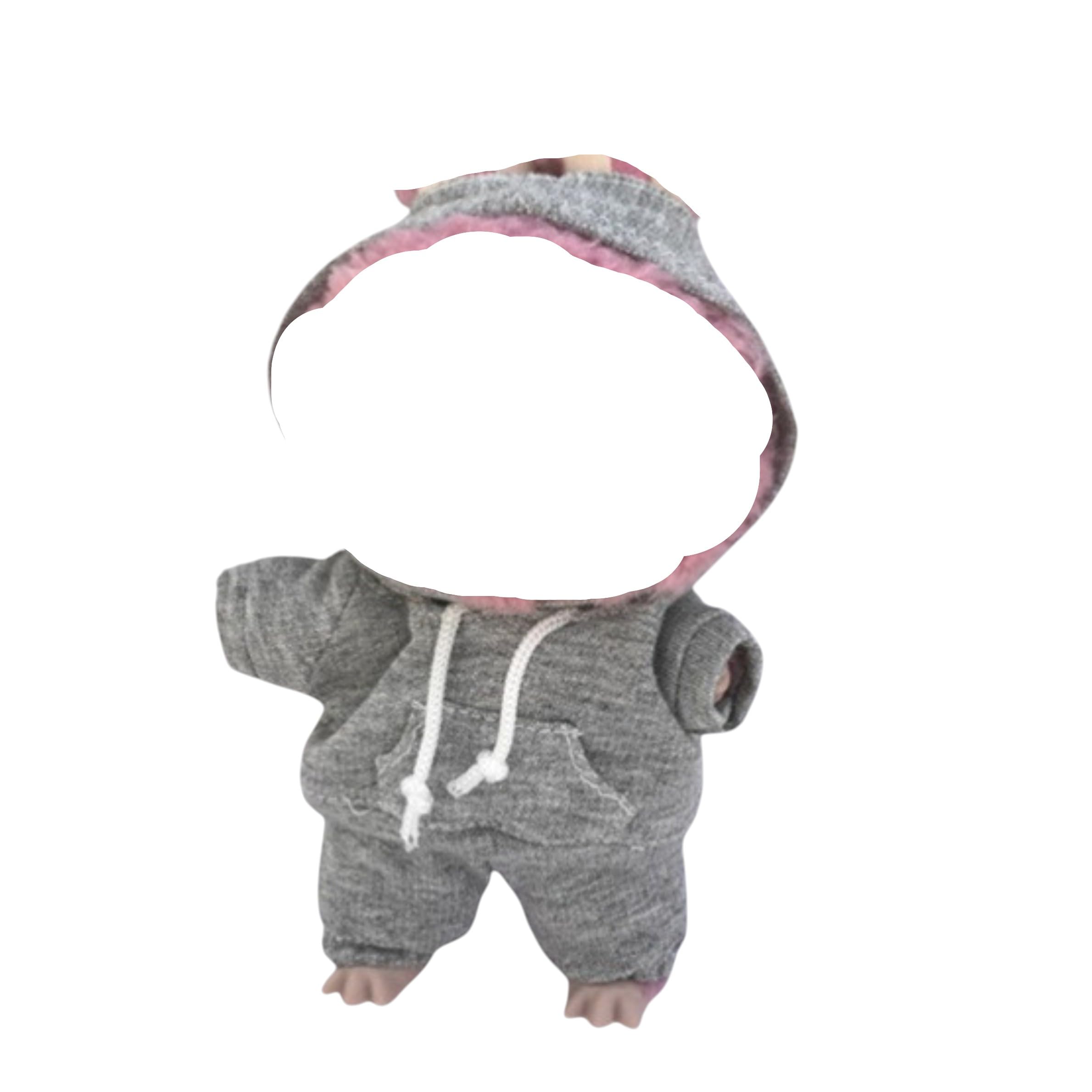 

AXLUCE Plush Toy Clothes 16cm Hoodie and Pants (Light Gray)