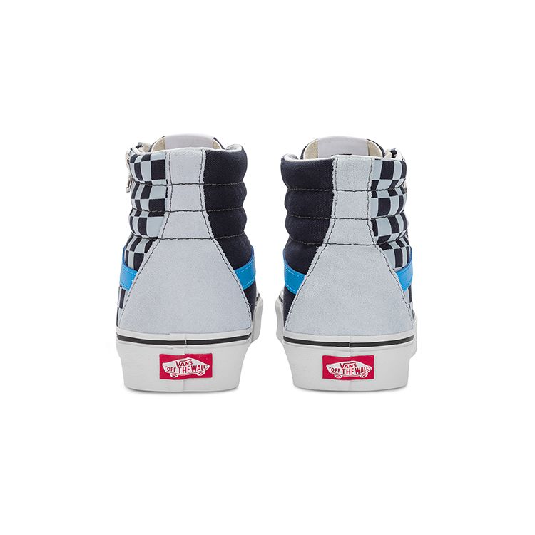 Vans Sk8 Reissue Side Zip Trendy Checkerboard High Top Skate Shoes Unisex Sneakers Black White VN0007NZ9KM