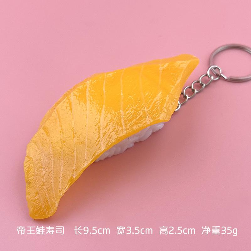 Simulation Fake Sushi Model Keychain Fun Japanese Keychain Rice Ball Salmon Model Sushi Keychain Pendant Food Mold Decoration