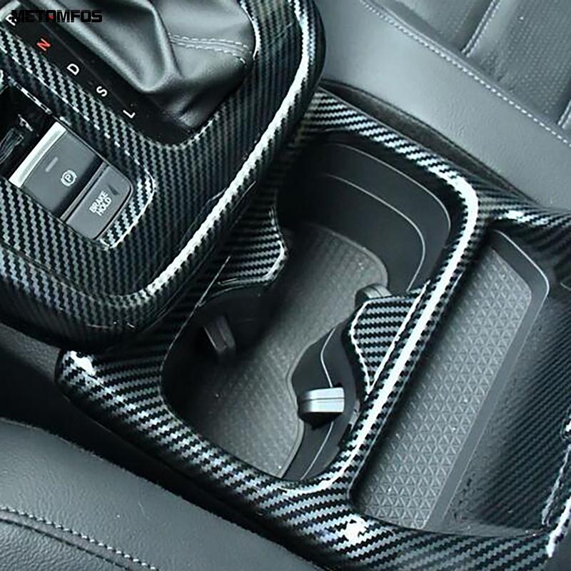 For Honda CR-V CRV  2024 2025 Carbon Fiber Center Console Water Cup Holder Decoration Frame Interior Accessories Car Styling