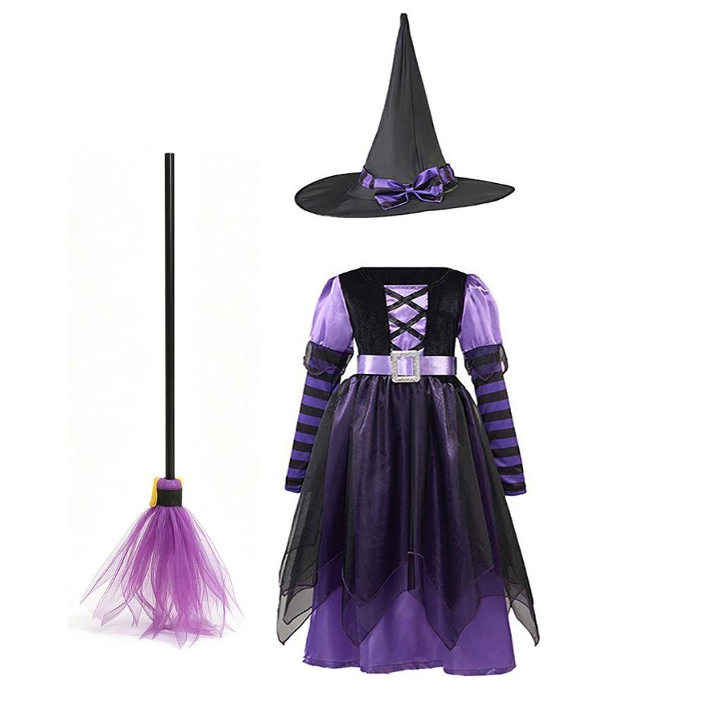 With Hat Witch Costume Dress Deluxe Set Princess Party Dress  For Toddlers