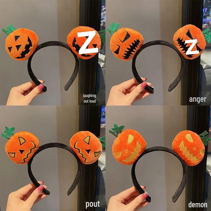 

Funny Pumpkin Lantern Headband - Cute Halloween Cartoon Hair Accessory for Women Headband: Devil
