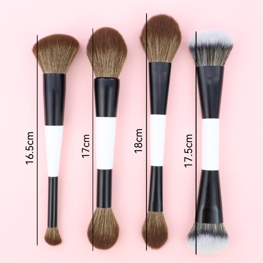 4 Double-Headed Makeup Brushes, Multi-Functional Makeup Brush, Loose Powder Brush,Concealer Brush, Blush Brush, Gift for Ladies and Girls