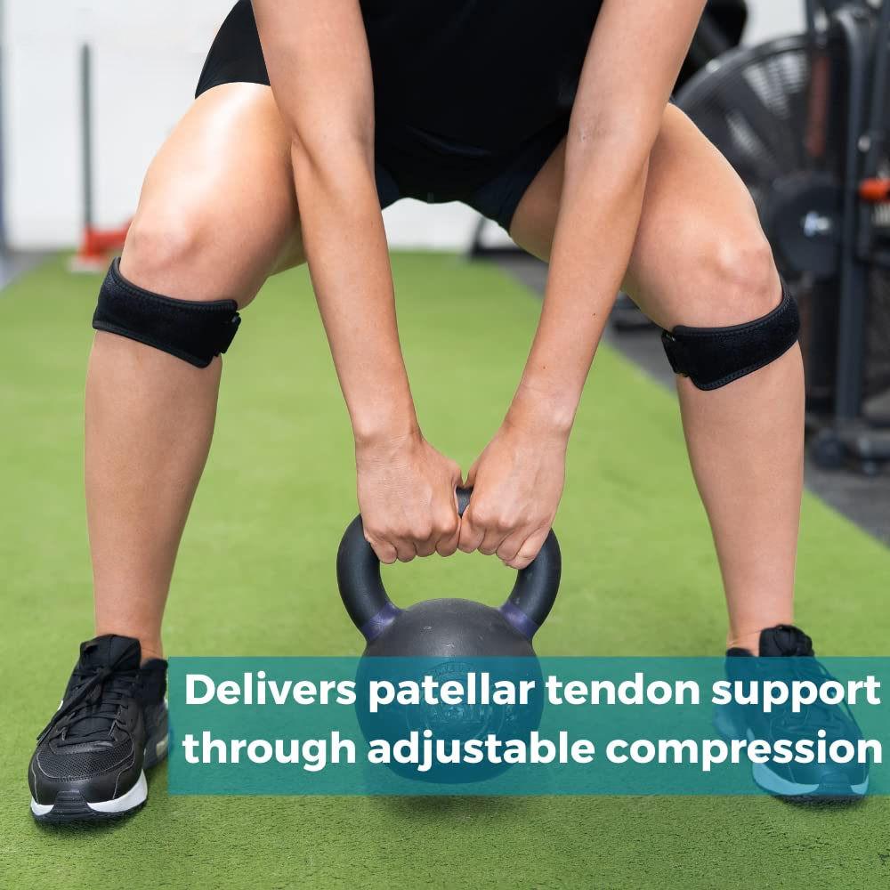 1Pair Patella Knee Strap, Adjustable Knee Brace Patellar Tendon Stabilizer Support Band for Knee Pain Relief