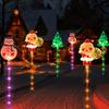 6 Packs Outdoor Garden Ground Light Solar Powered Santa Claus Snowman Christmas Tree Decorative Lights for Pathway Yard Lawn