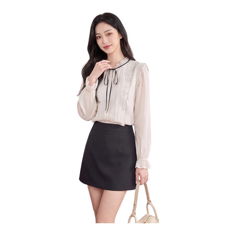 IEF French Style Ruffled Blouse and Skirt Set